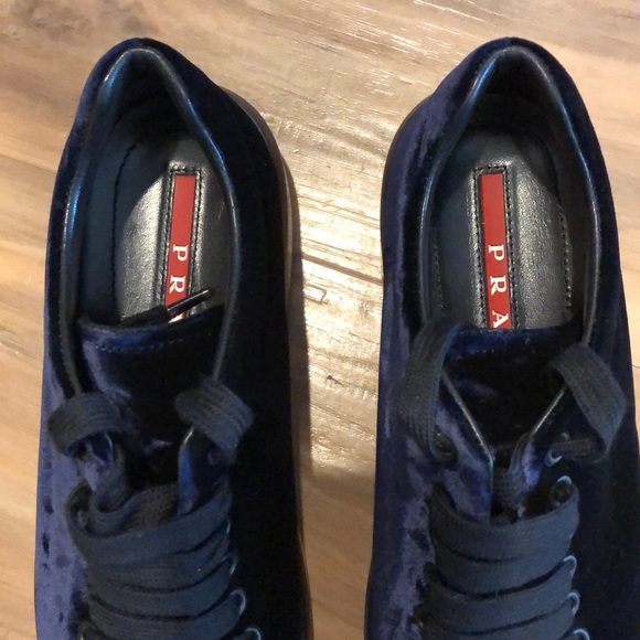 PRADA Velvet Plain Sneaker Size 37 - Picture 5 of 6